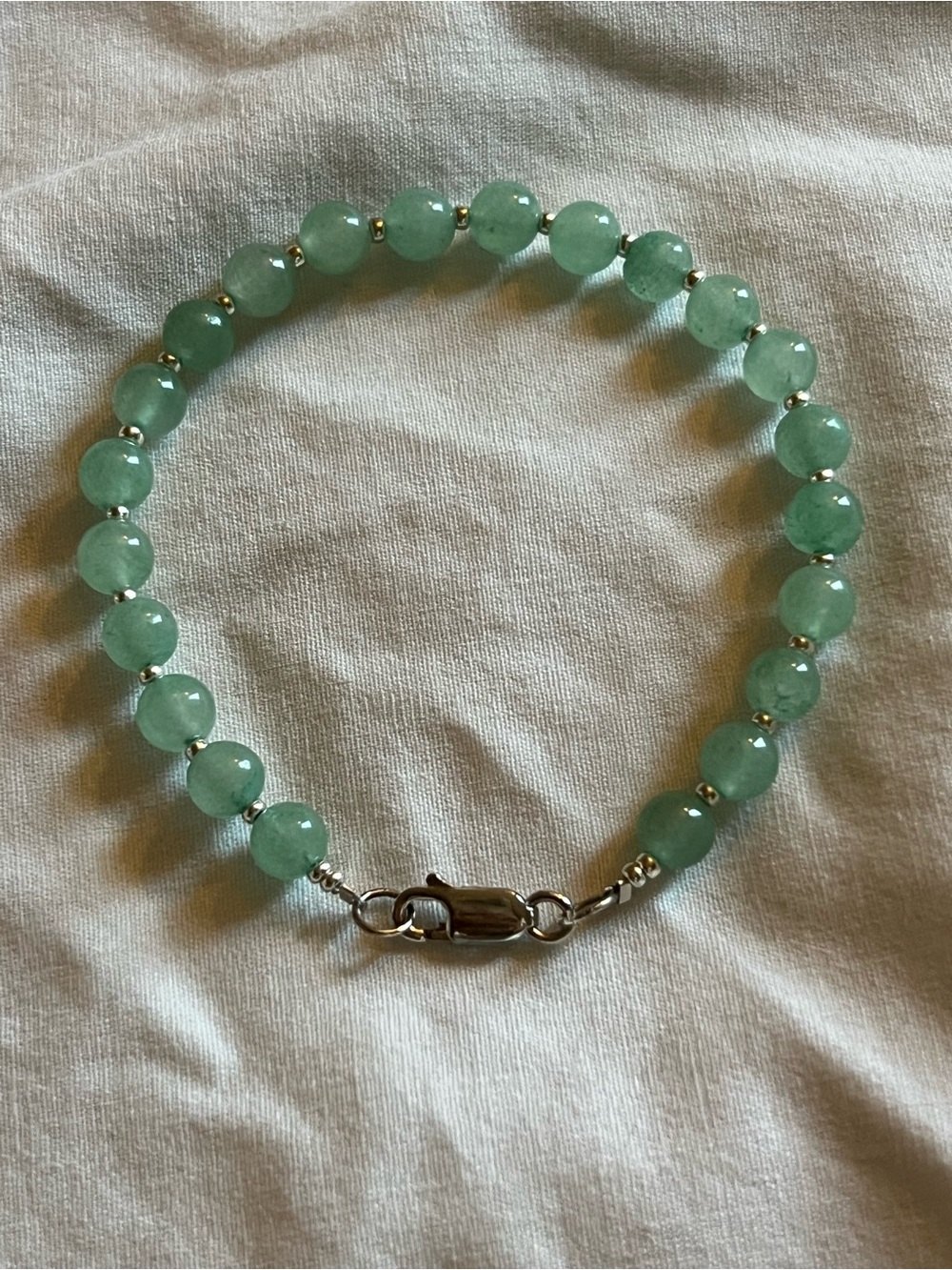 Green aventurine Sterling Silver Bracelet